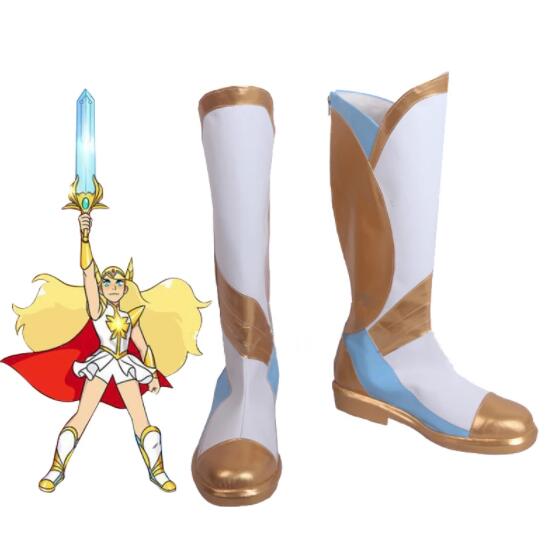 She-Rara Cosplay Shoes Gold Boots