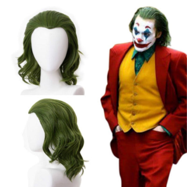 Joker Cosplay Wig Arthur Fleck Joker Wig Curly Green Synthetic Hair Horror Scary Clown Cosplay Prop wig human hair