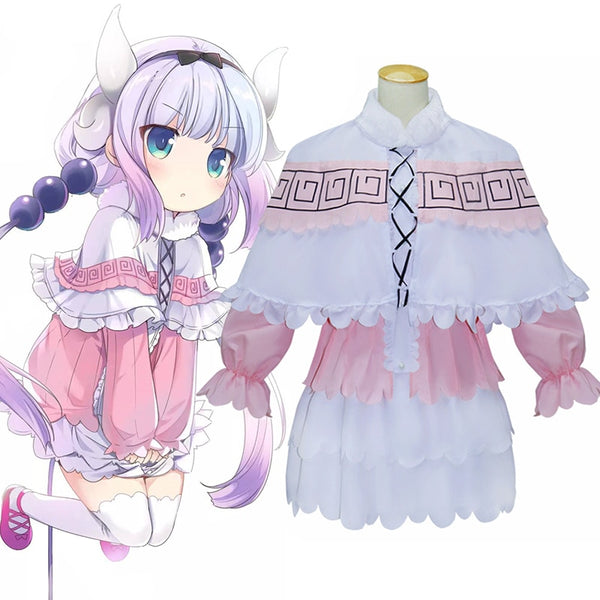 Cosplay Japanese Anime Miss oh Dragon a Maid Cosplay Costumes Set Halloween Carnival Uniforms Christmas Dresses Pink Lolita Dresses