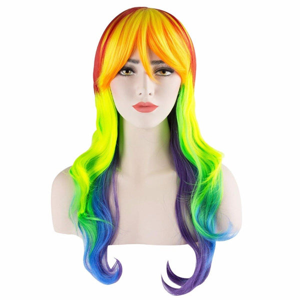 Women Girl Littles Ponyny Rainbows Dashsh Multi Color Heat Resistant Anime Cosplay Party Halloween Costume Wig