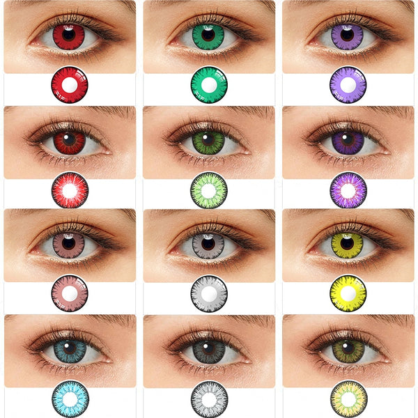 Farbige Cosplay-Kontaktlinsen, 1 Paar Kontaktlinsen, Rot, Braun, Grau, Blau, Rosa, Linsen für Augen, Schönheit, Pupilentes, Farbkontaktlinsen