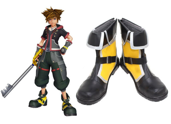 Kingdom Hearts Sora Yellow Cosplay Boots Shoes Custom Made