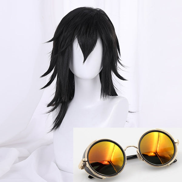 Anime HELLSING Alucard Black Cosplay Hair Wig Cos Prop Glasses