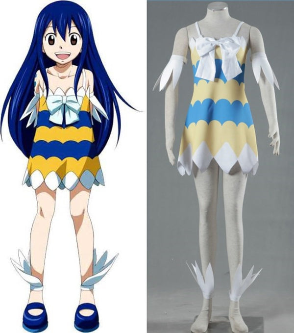 Fairy Tail Wendy Marvell debu Outfit Cosplay Kostüme