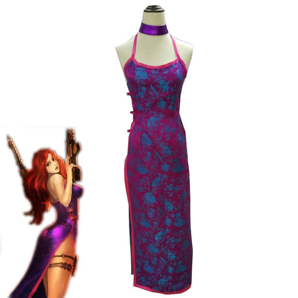 Game LOLs Miss Fortunene Cosplay Costumes the Bountyty Hunter Sexy Cheongsam+Leg Bag Halloween Carnival Uniforms Custom Made