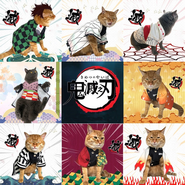 Demon Slayer Cosplay Katze Kleidung Kostüme Kigurumi Anzug für Animator Spinnenkleid Chat Fancy Fantasia Pet Dog Disguise Cape