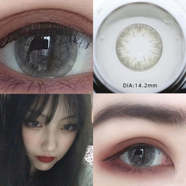 Gray Green Colored Contact Lenses Non Prescription For Eyes With Color Beauty Pupil Brand Party Women Cosmetic