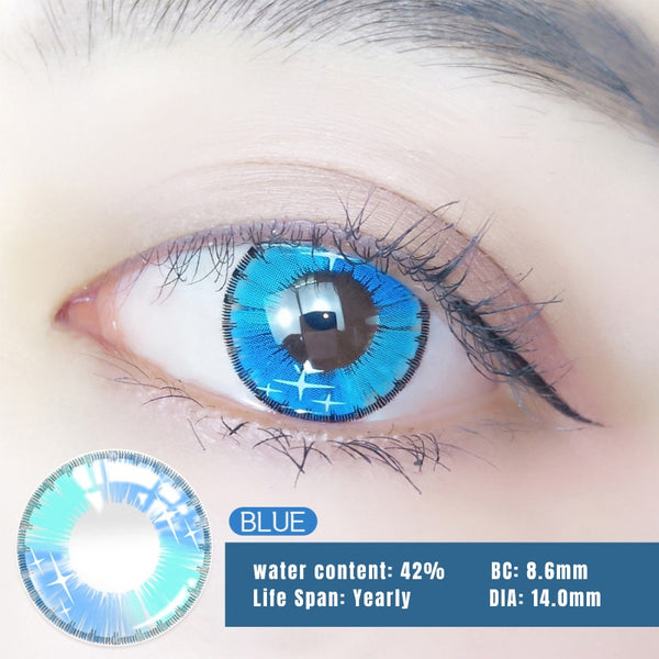 2 Stück (1 Paar) farbige Linsen blau für dunkle Augen lila Linse Beauty Augenkontakte für Party farbige Kontaktlinsen