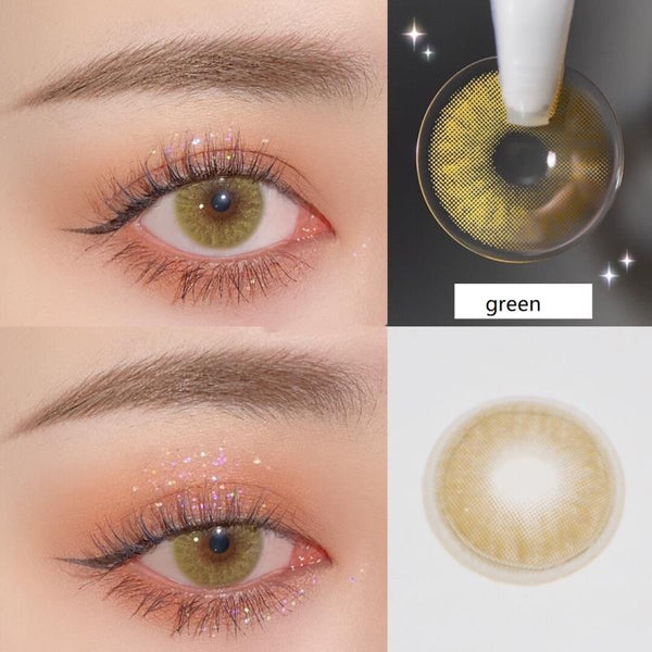 new arrival vision green natural colored contact lens contact lenses eye contacts cosmetic lens size 14 mm one tone