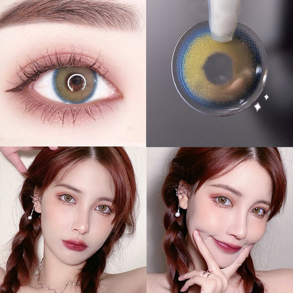 2pcs/pair Lenses Sunset Glow Color Contact Lenses Nightfall Serie Yearly Lens Blue Lenses Cosmetic Natural Lenses 14.2mm