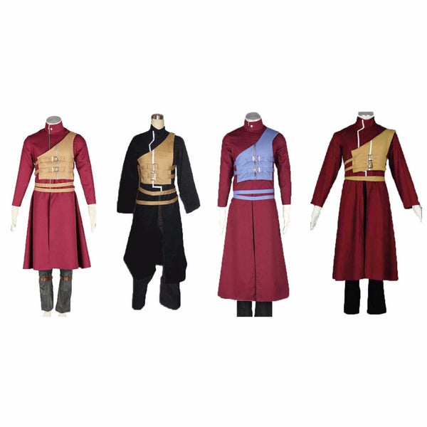 Anime Outfit/Gaara Cosplay Costumes Long Red Coat Casual Clothes with Black Headband