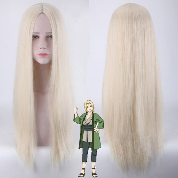 Shippuden Fifth Hokage Tsunade Cosplay Perücke lange glatte blonde Haare Peluca Anime Kostüm Perücken