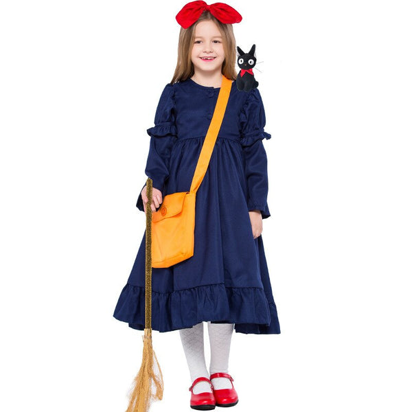 Kiki's Delivery Service Cosplay Costume Dress+Headwear+backpack Cute girl dress For Halloween Carnival Full Set