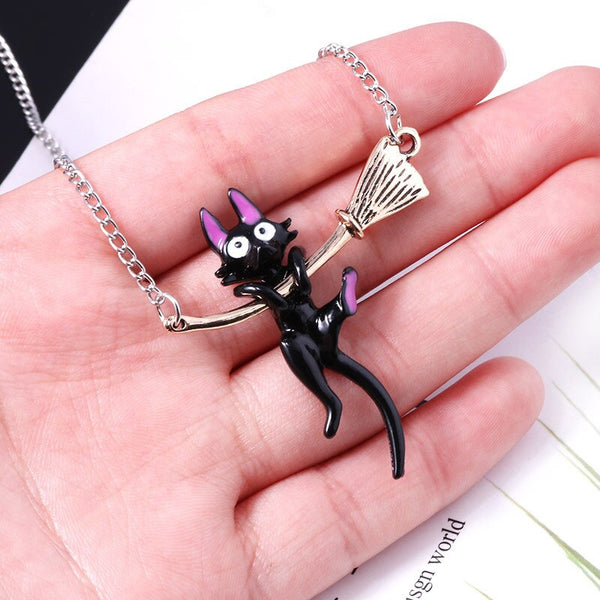 Japan Anime Kiki's Delivery Service Necklace for Women Cute Kiki Cat Pendant Choker Jewellery Necklaces for Teen Girls