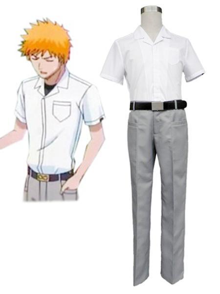 Bleaches Kurosakiki Ichigogo Cosplay Costumes School Uniform Sets Top Pants