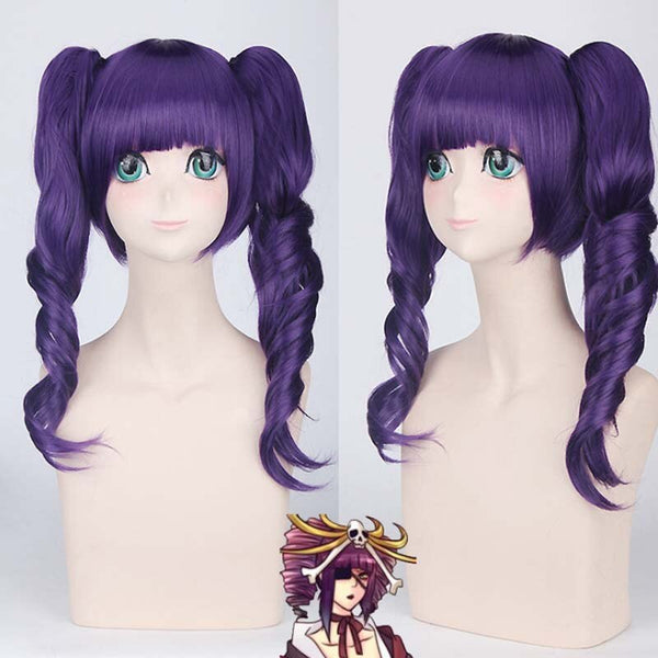 Bleaches kKatenkyoukotsu Cosplay Wig Purple Double Wavy Ponytails Heat Resistant Hair Halloween Costume Party Role Play wigs