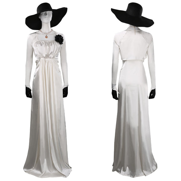 Resident Cosplay Village Alcina Dimitrescu Cosplay Costume Dress Outfits With Hat