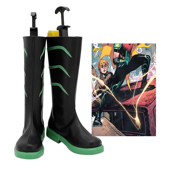 Young Justice Red Robin Tim Drake Cosplay Stiefel Schwarze Schuhe