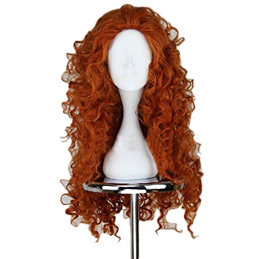 Brave Meridada Cosplay Wig Long Curly Wavy Role Play Synthetic Costume Wig