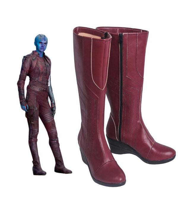 Nebula Cosplay Boots Knee-high Cosplay Shoes Nebula Red Boots Cosplay Custom Made