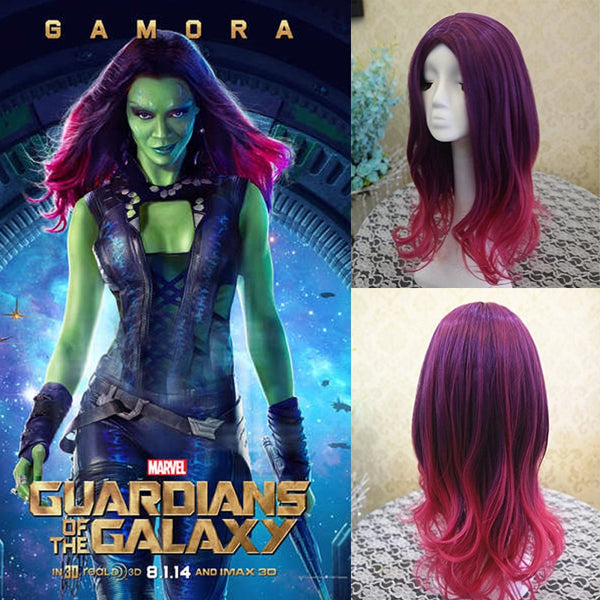 60cm Curly High Quality Guardians Cosplay Galaxy Gamora Cosplay Wig + Wig Cap