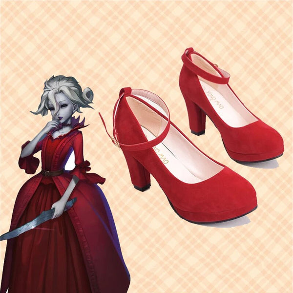 Anime Game Identity V Mrs. Red Mary Red Monitore Lolita  Shoe Cosplay Shoes Boots