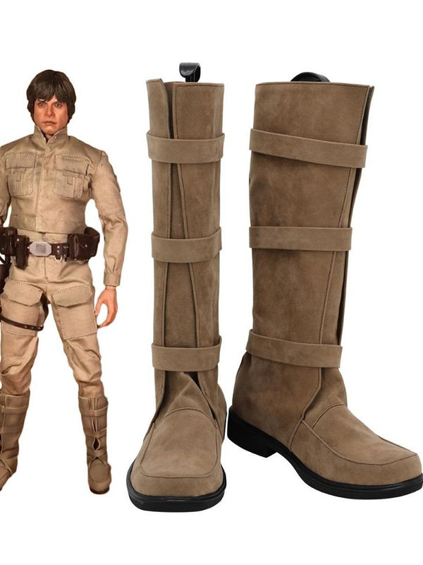 Luke Skywalker Cosplay Boots Leather Shoes Custom Made Any Size for Men and Women