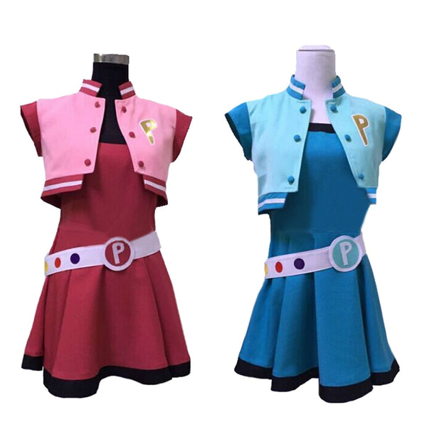 Anime Powerpuff Girls Z Momoko Akatsutsumi Uniform Dress Bubbles Cosplay Costume Any Size