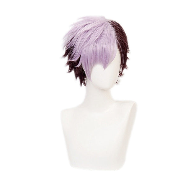 Tsuchigomoriri Cosplay Wig Jibakuku Shounenen Toilet-boundnd Hanakoko Kun Short Purple Gradient Heat Resistant Synthetic Hair Men Costume