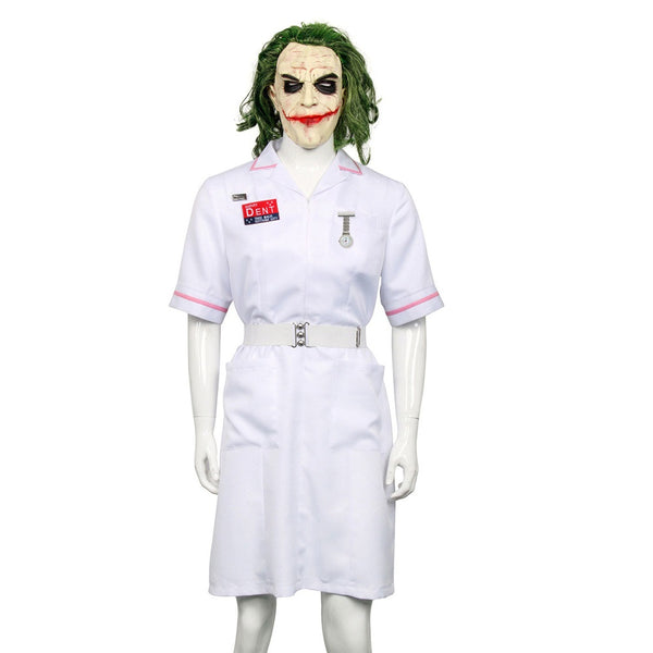 Scary Movie The Dark Knight Joker Krankenschwester Kleid Uniform Cosplay Kostüm Halloween Party Outfit Requisiten mit Maske
