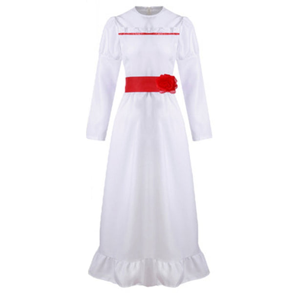 Anime Kinderspiel -Annabelle Cosplay Kostüm Weißes Kleid Halloween Karneval Anzug