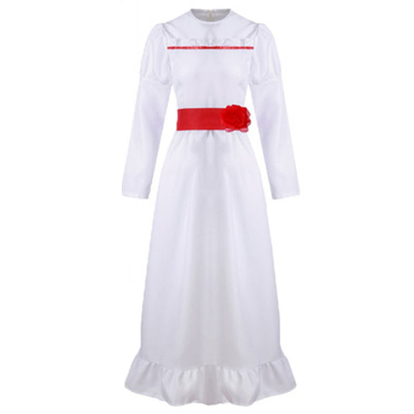Anime Child‘s a Play Annabellele Cosplay Costume White Dress Halloween Carnival Suit