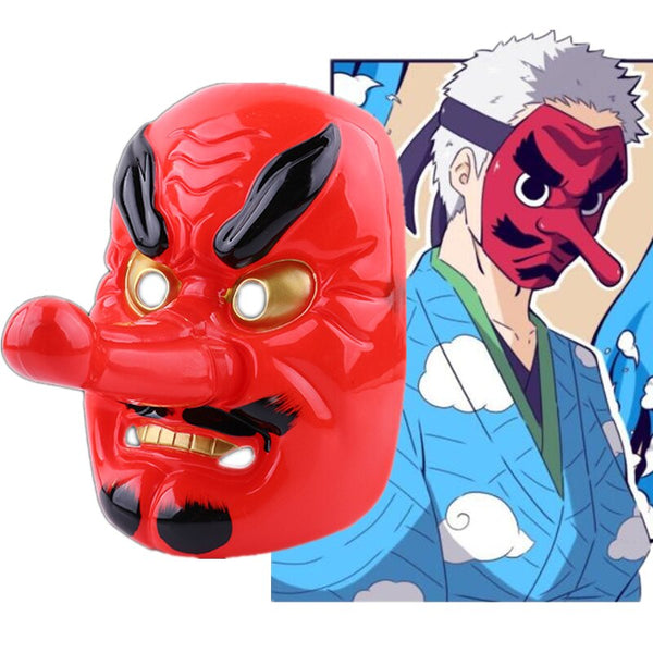 Demon cos Slayer Urokodaki Sakonji Anime Cosplay Costume Mask Adult Red Tengu Masks Prop Halloween