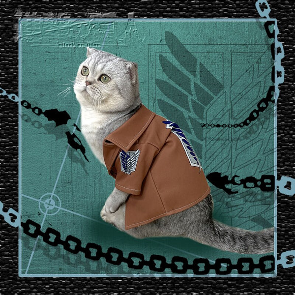 Anime Attack oOn Titan Survey Corps Jiyuu no Tsubasa Pet Cat Cosplay Costumes Clothes Coat Uniform