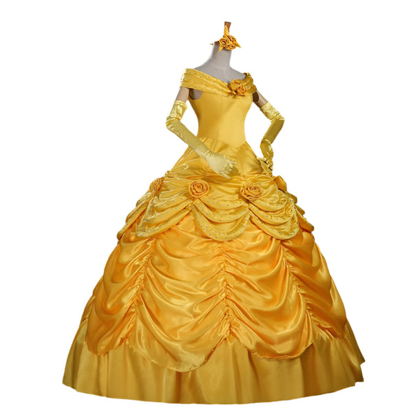 Top Quality Princess Bellele Dress Luxury Crystal Cosplay Costume Dress For Women Halloween
