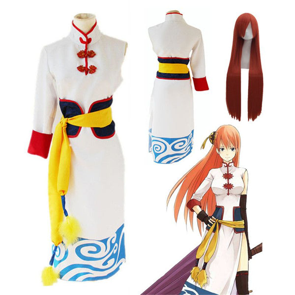 Anime Gintama Future Kagura Cheongsam Party Dress Cosplay Costume Outfit Set Exquisite Breathable Perfect Cos Suits