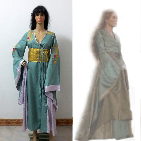 Movie Cersei Lannister Green Daenerys Dothraki  Cosplay Dress Costume