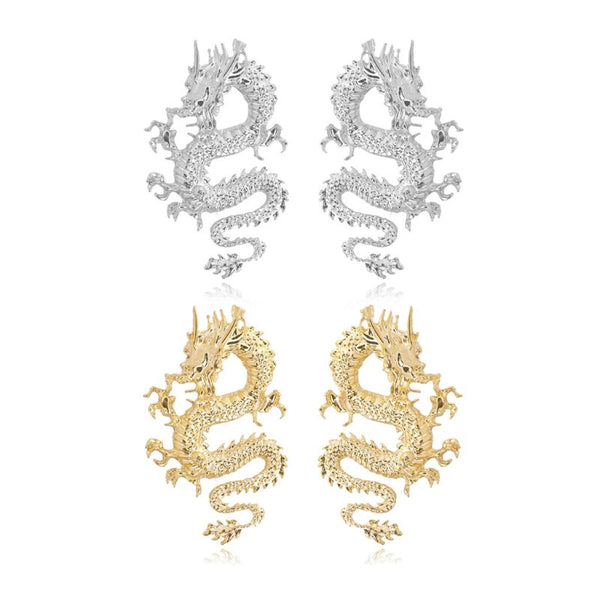 Punk Rock Firery Dragon Stud Earrings Thrones Costume Game Merchandise Jewelry