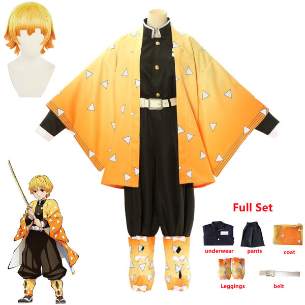 Anime Demons cos Slayerer Kimetsusu Yaibaba Agatsumama Zenitsusu Cosplay Costume Women Kimono Uniform Halloween Christmas Party clothes