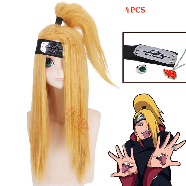 Anime/Boruto Character Didara Cosplay Wig Long Golden Wig Jewelry Headband Necklace Ring Heat-resistant Fiber Hair Woman Man