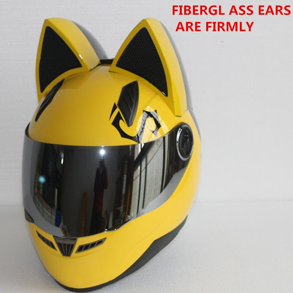 cat ear motorcycle helmet cross-country man and woman racing helmet four seasons anti-fog all-over cat ear helmet