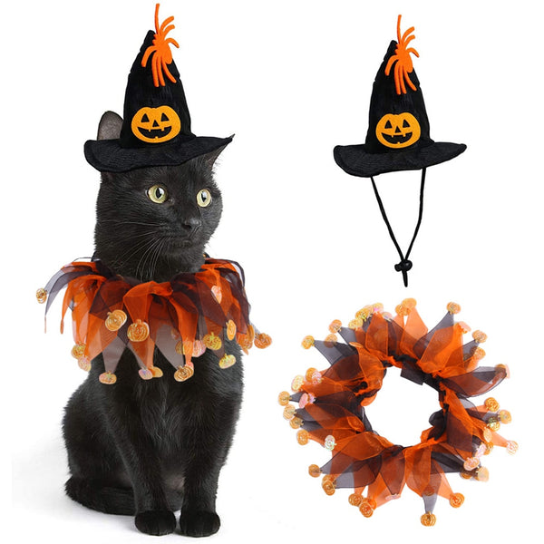 Halloween Cat Cosplay Cat Clothes Halloween Dress Costume Outfit Kitten Cat Costume Hat Dog Costume Hat With Pet Party Cloak