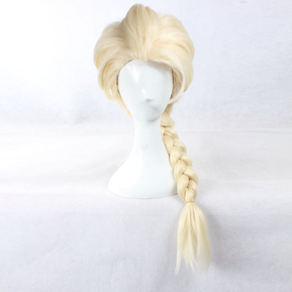 65cm Princess Cosplay Elsa Cosplay Wigs Heat Resistant Synthetic Hair Party Wigs Adult Women Girls Halloween Carnival Party Prop