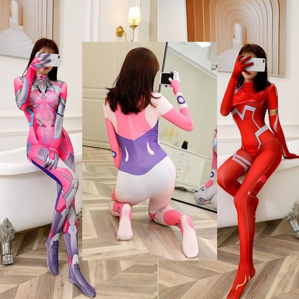 Zero Two Overwatch D.va Asuka Ayanami Rei Kiana Anime Cosplay Costumes Sexy Tights Jumpsuit Halloween Costumes For Women Spandex