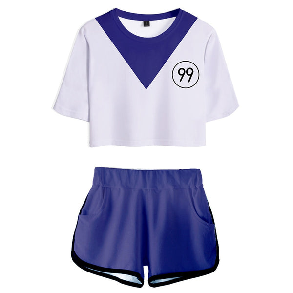 X-Hunters Killuaua Zoldyckck Cosplay Costume Crop Top Shorts Two Piece Sets