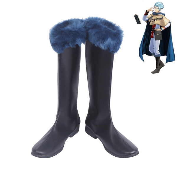 Black cos Clover Knights Klaus Lunettes Cosplay Shoes Men Boots