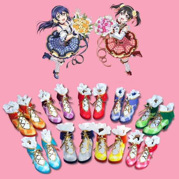 Anime Love Live Lovelive! Cosplay Shoes Nico Yazawa Nozomi Cosplay Shoes Boots Bouquet Flowers Awakening Daily Leisure Shoes