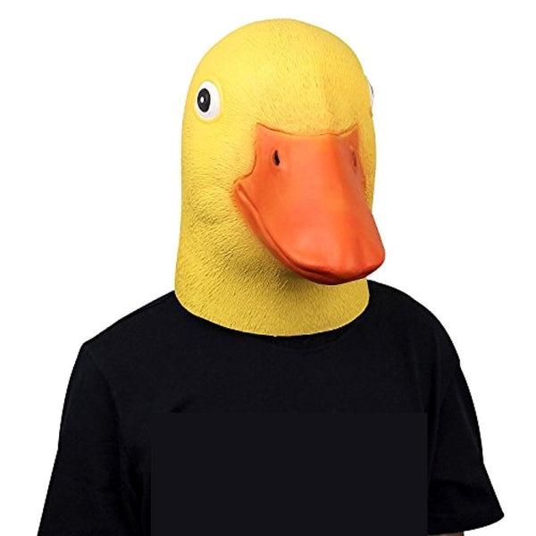 Gelbe Entenmaske Quacker Latex aus weichem COS Niedliche gelbe Entenkopfbedeckung Halloween-Party Cosplay Requisiten Schönes Geschenk