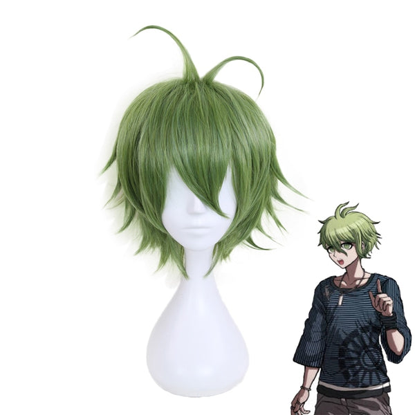 Danganronpapa Rantaroro Amamimi Rantarouou Green Short Wig Cosplay Dangan a Ronpa V3 Heat Resistant Synthetic Hair Men Women Wigs