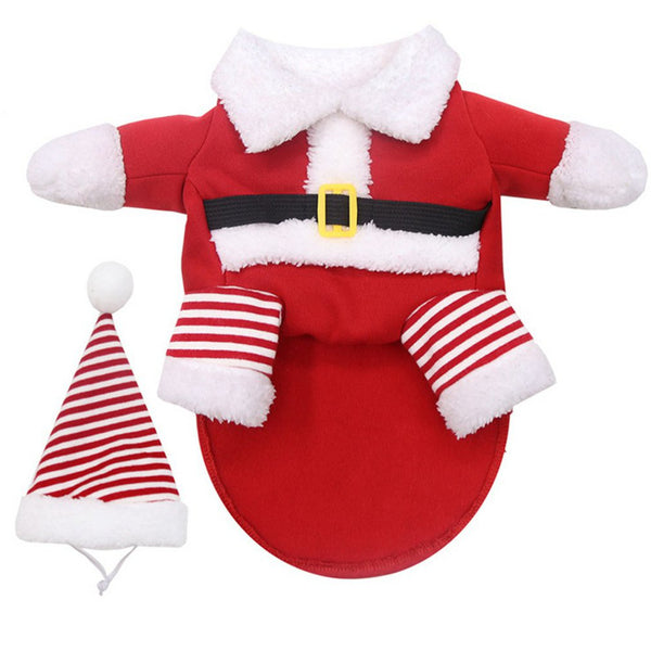 Dog Clothes Pet Dog Christmas Jacket Winter Warm Thick Cute Cartoon Small Dog Cloth Costume Dress apparel Puppy Kitten costume